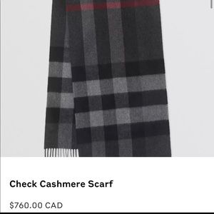 Burberry Check Cashmere Scarf